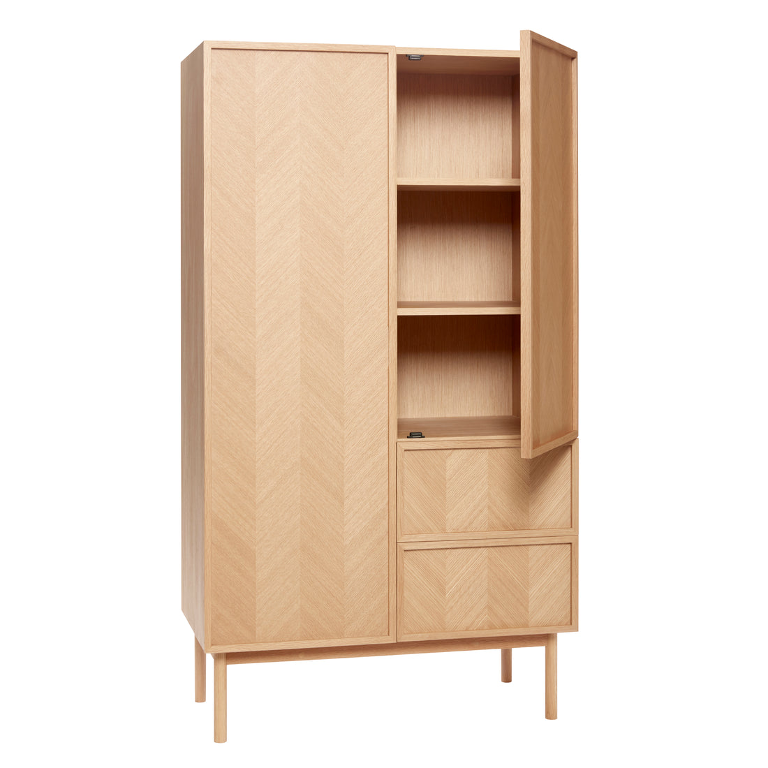 Herringbone Wardrobe Large Natural - 100x52x180cm