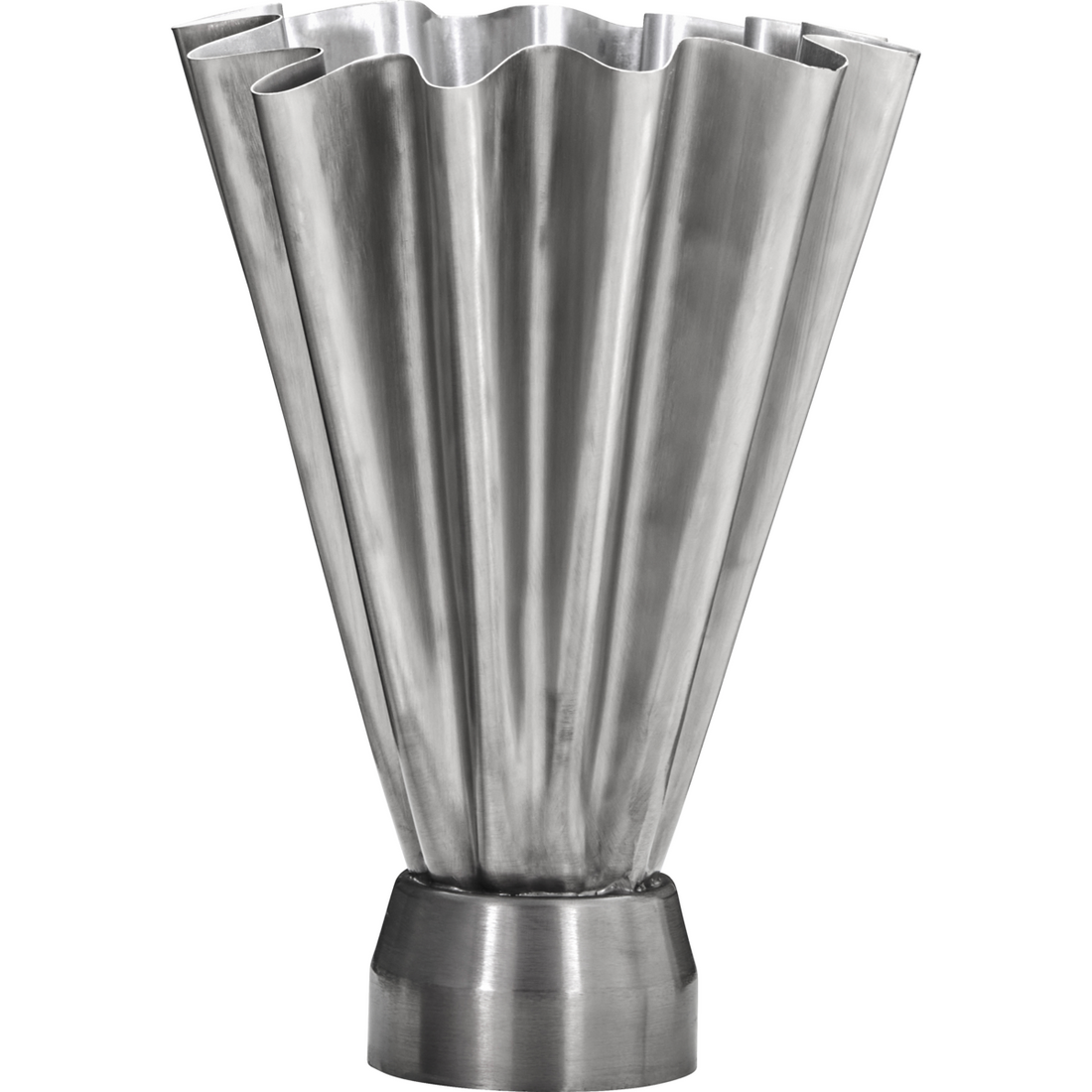 Vase, hdflood, brushed silver finish