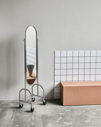 Floor mirror, HDImage, Silver finish