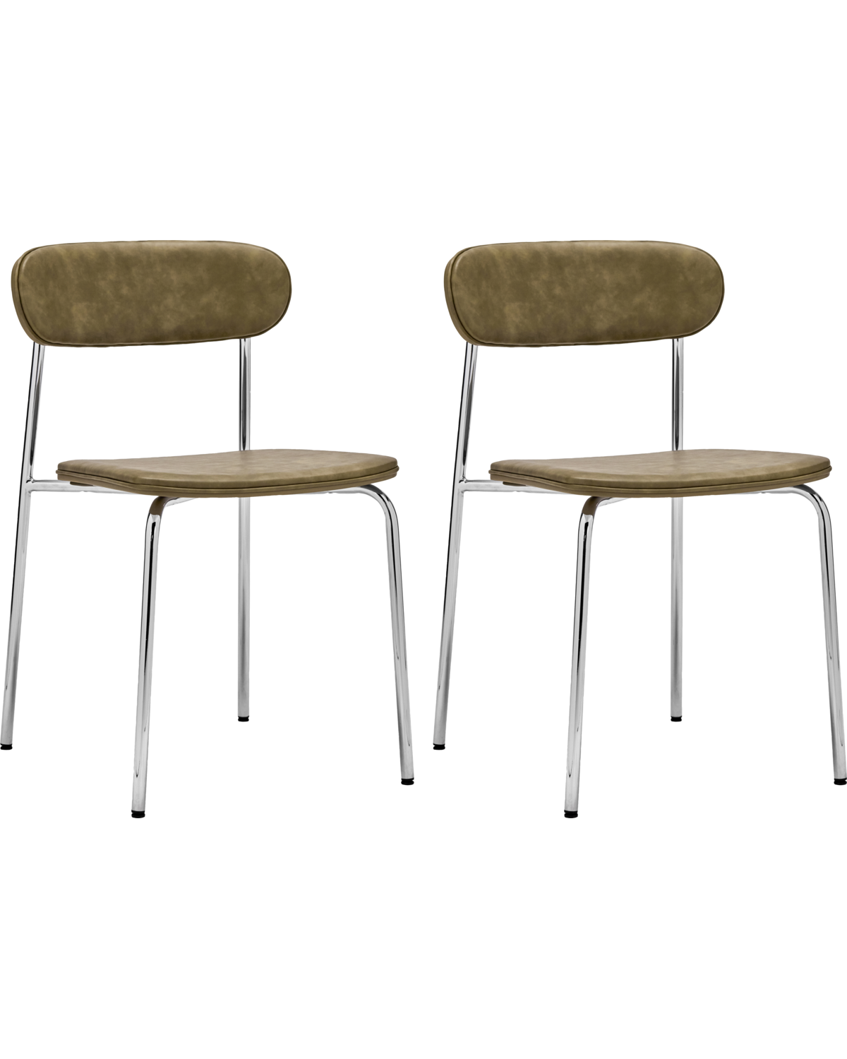 Chair, HDPova, Chrome; Khaki colored