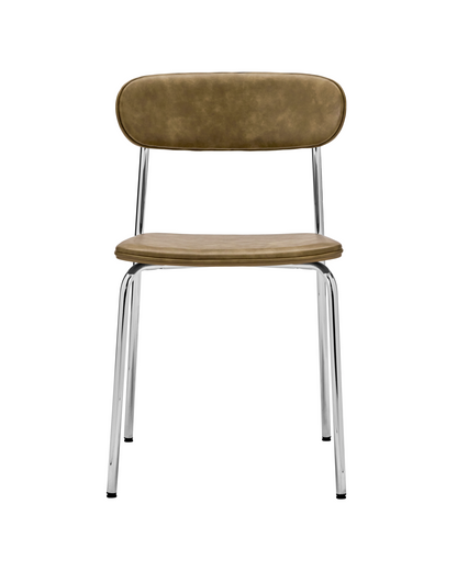 Chair, HDPova, Chrome; Khaki colored