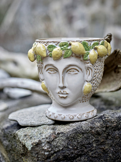 Creative Collection Limone Herbal Potted Hjules, Yellow, Stoneware