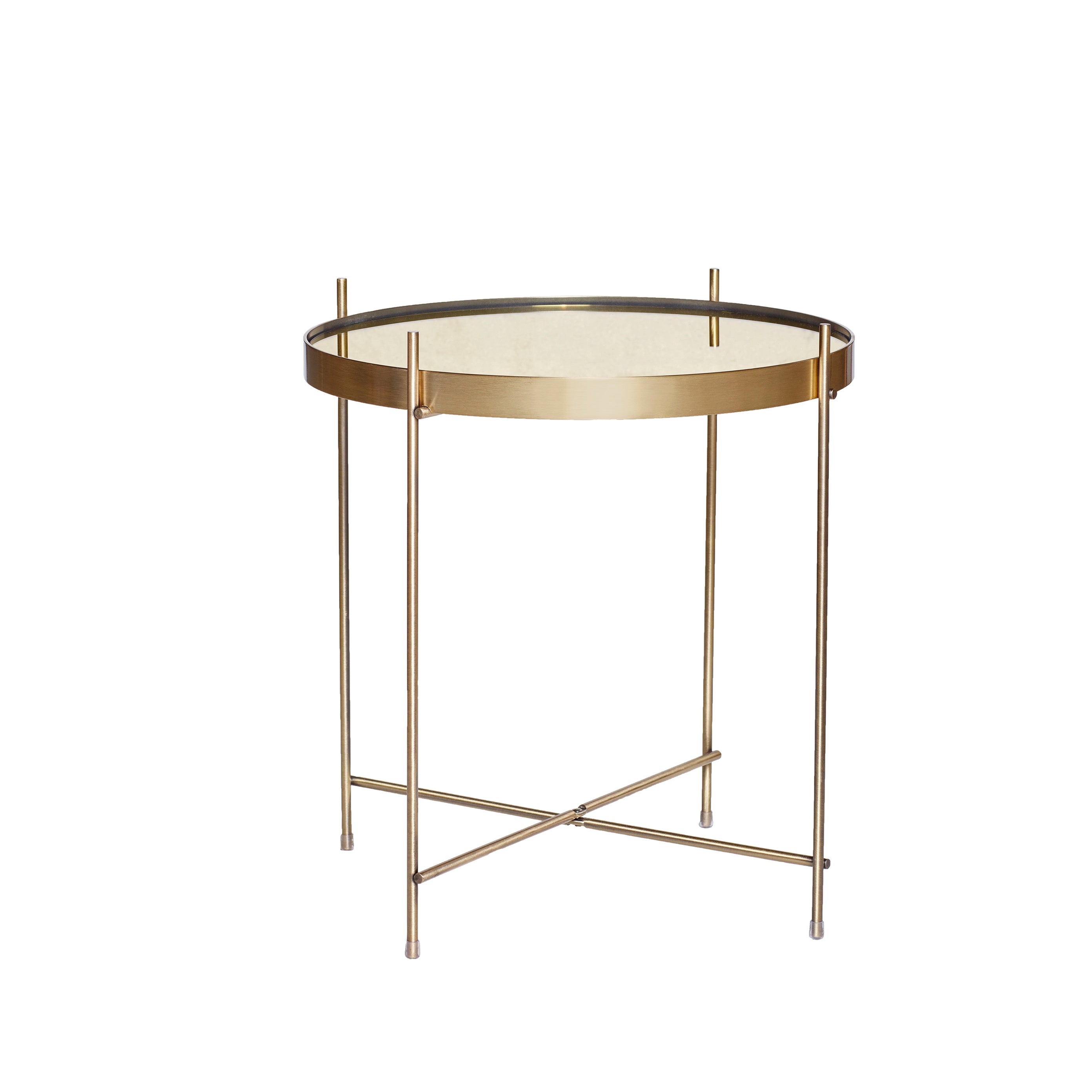 Reflect side table brass color - Ø43XH45CM
