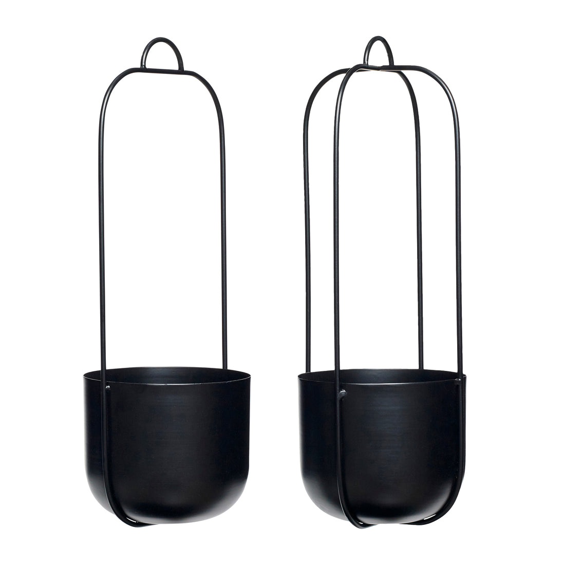 Lotus hanging pot black (set of 2) - Ø16XH44CM
