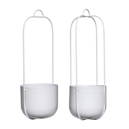 Lotus hanging pot light gray (set of 2) - Ø16XH44CM