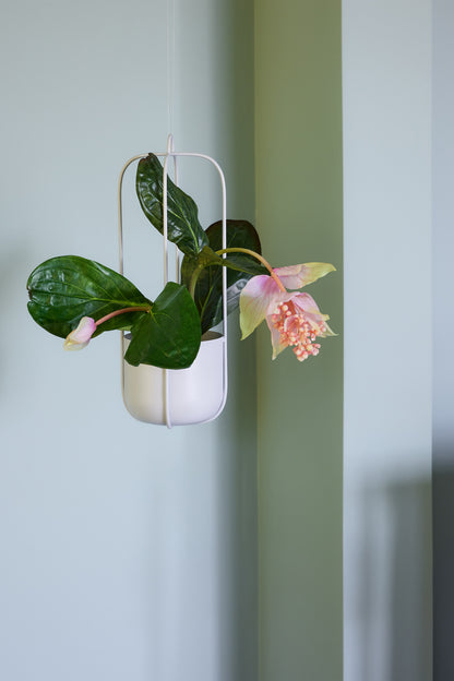 Lotus hanging pot light gray (set of 2) - Ø16XH44CM