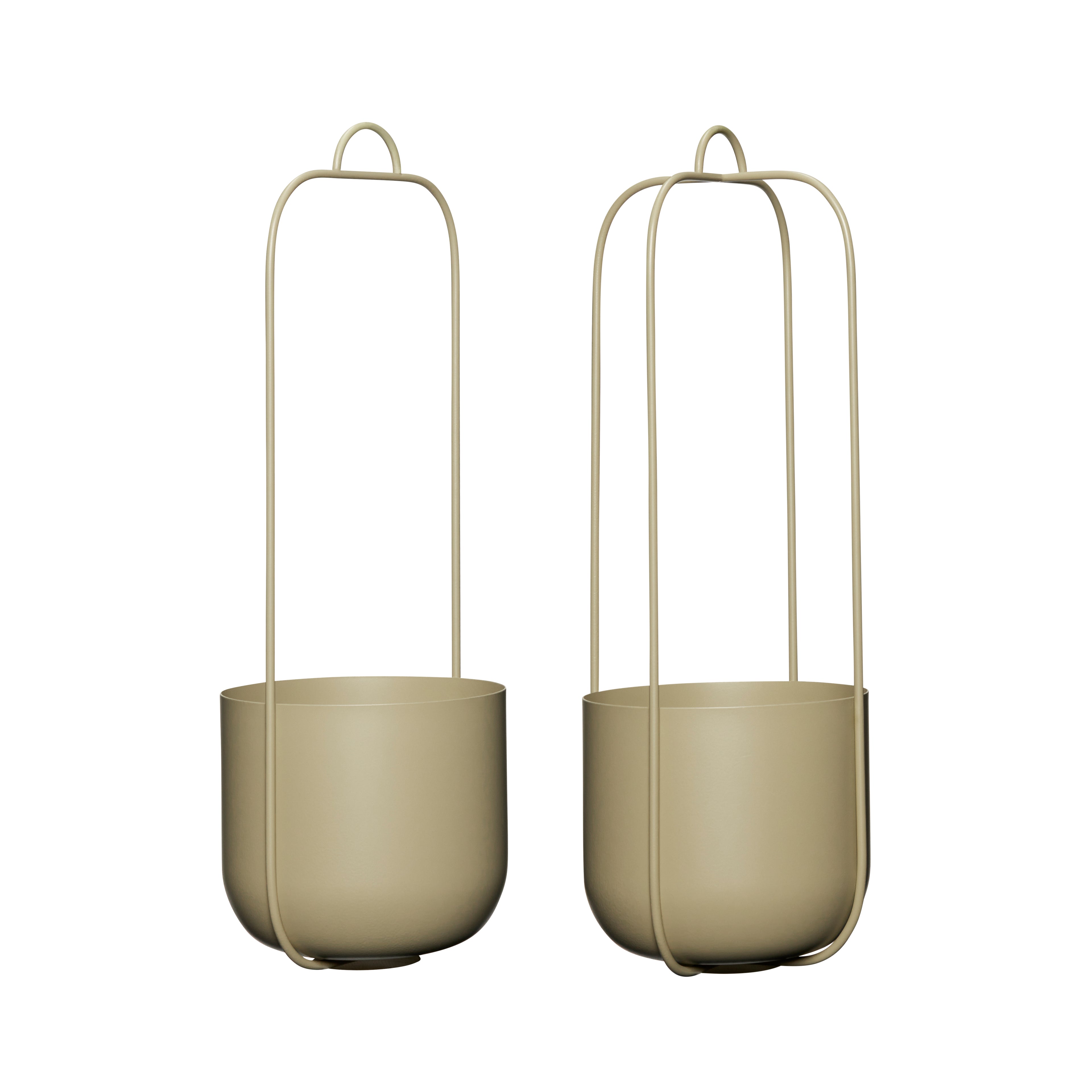 Lotus hanging pot khaki (set of 2) - Ø16XH44CM