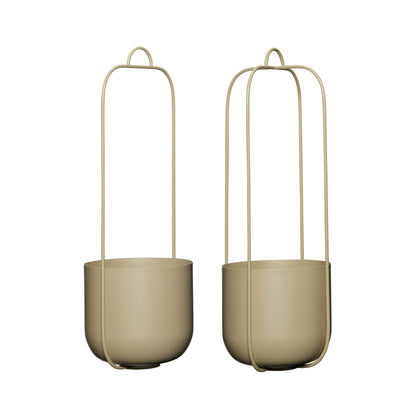 Lotus hanging pot khaki (set of 2) - Ø16XH44CM