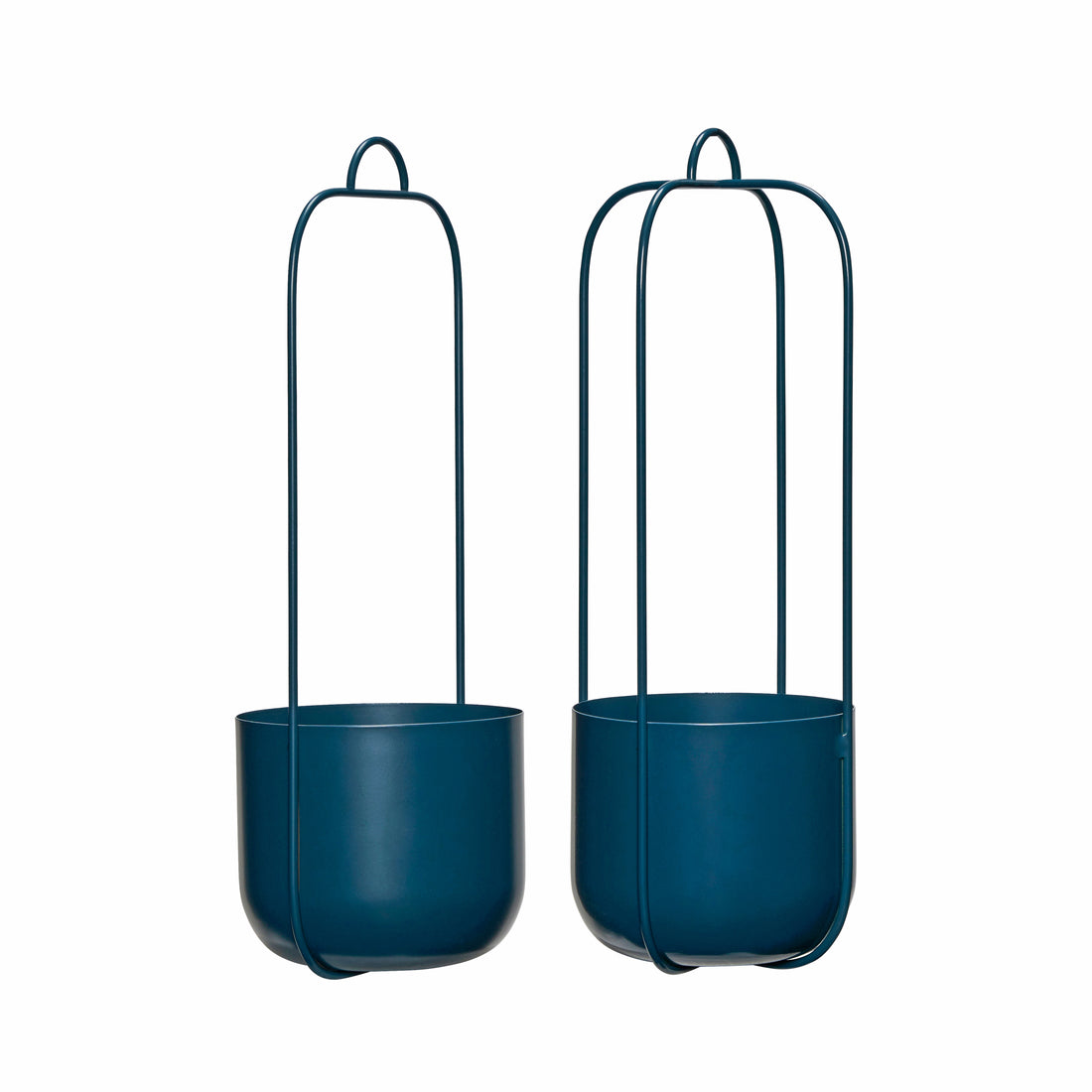 Lotus hanging pot Petrol (set of 2) - Ø16XH44CM