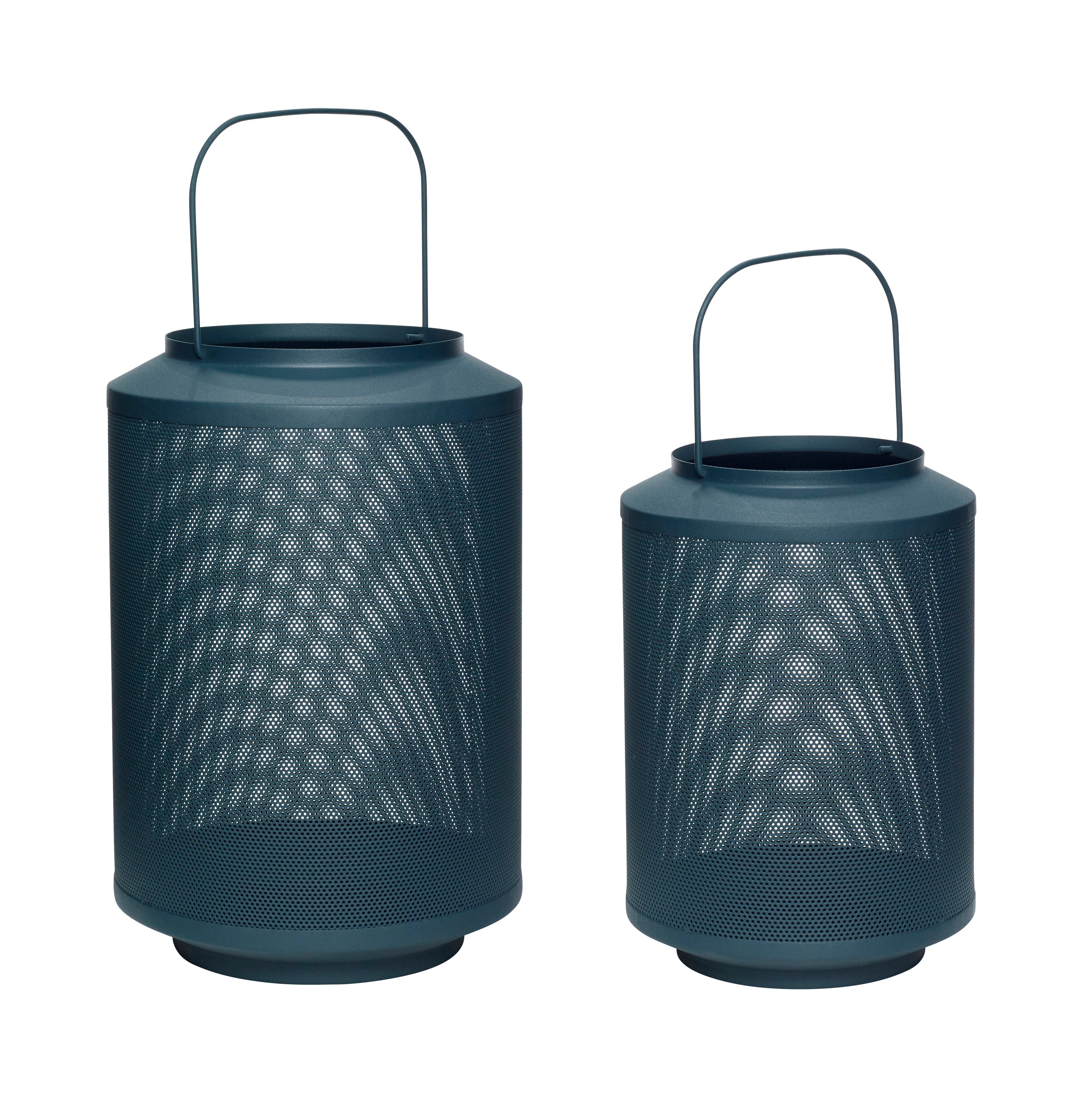 Edge Lanterns Petrol (set of 2) - Ø21XH46, Ø26XH57CM