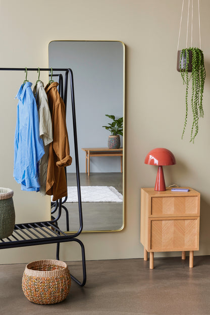 Retro Wall Mirror Large Brass Color - 60x4xh152cm