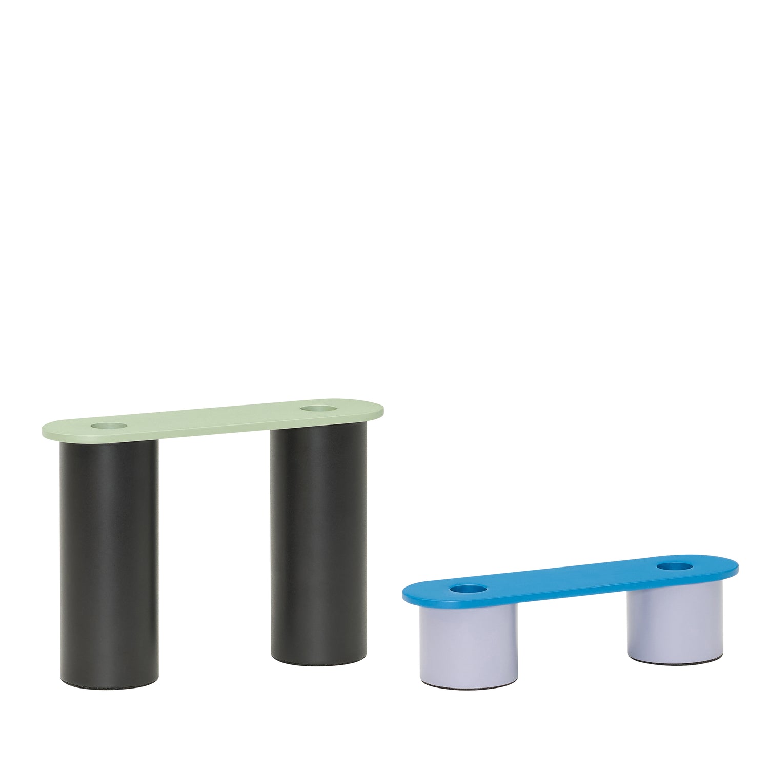 Modu Candlesticks Multicolor (set of 2) - 22x6xh16cm, 22x6xh6cm