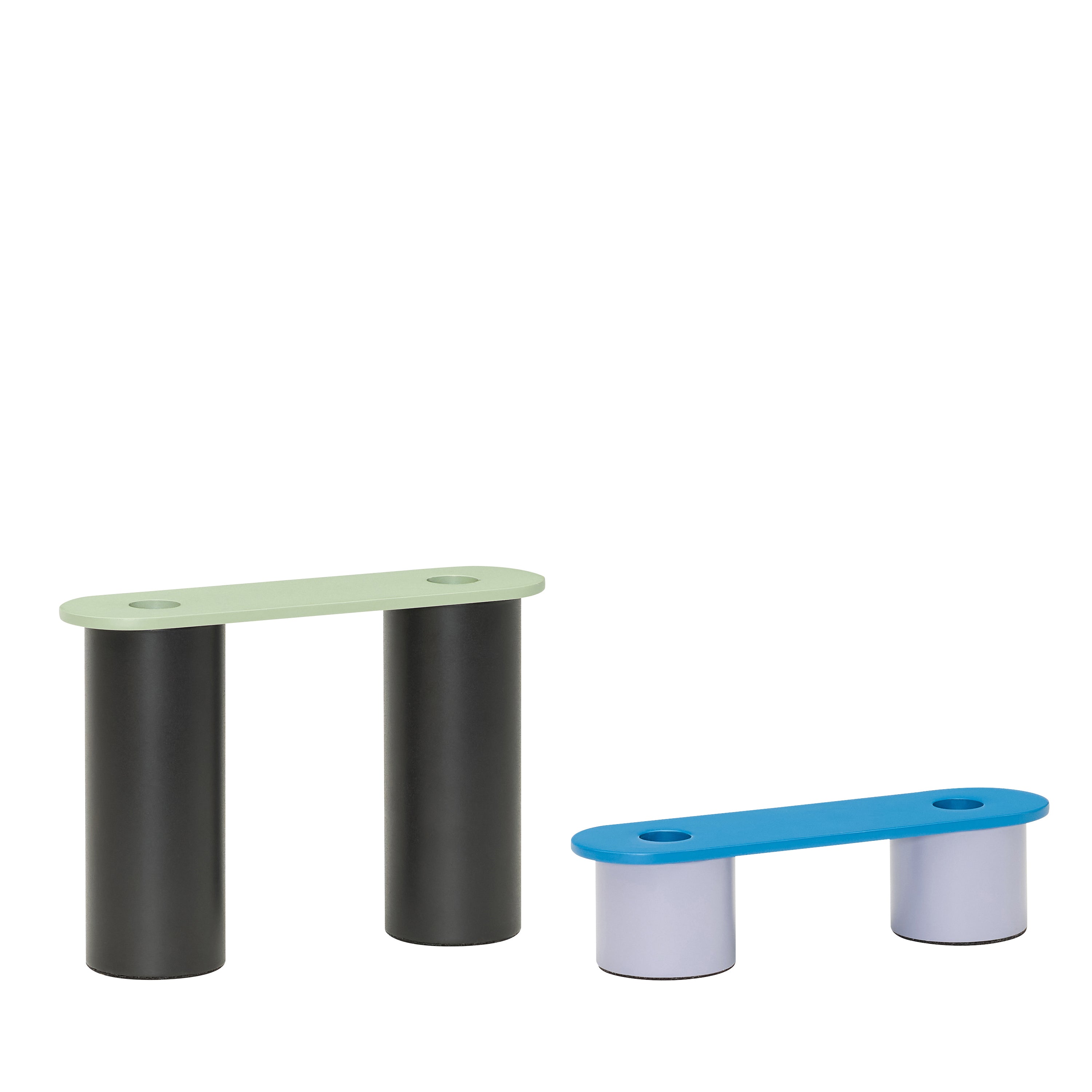 Modu Candlesticks Multicolor (set of 2) - 22x6xh16cm, 22x6xh6cm