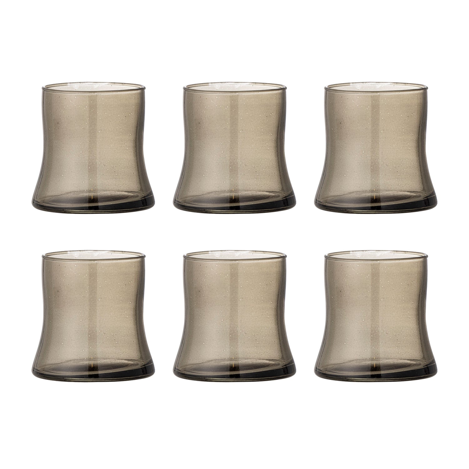 Bloomingville Florentine Drinking Glass, Multipak, Gray, Recycled Glass