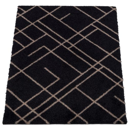 GULVMÅTTE 40 x 60 CM - LINES/SAND BLACK - Tica Copenhagen - DesignGaragen.dk