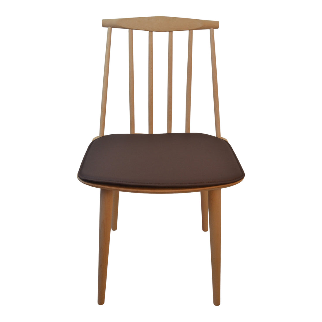 Luxury dark brown leather cushion to HAY J77 (FDB) chair