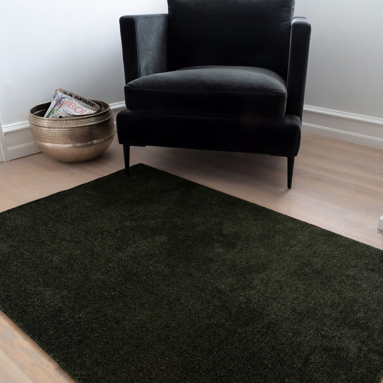 Floor mat 90 x 130 cm - Uni Color/Dark Green