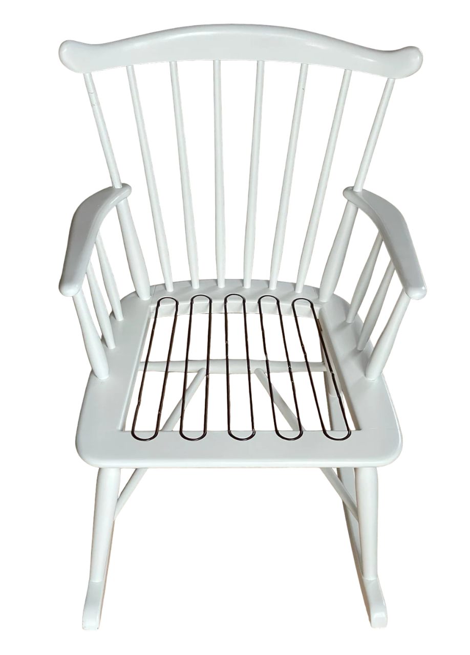 Luxury black leather cushion to Farstrup Rocking Chair Model 183