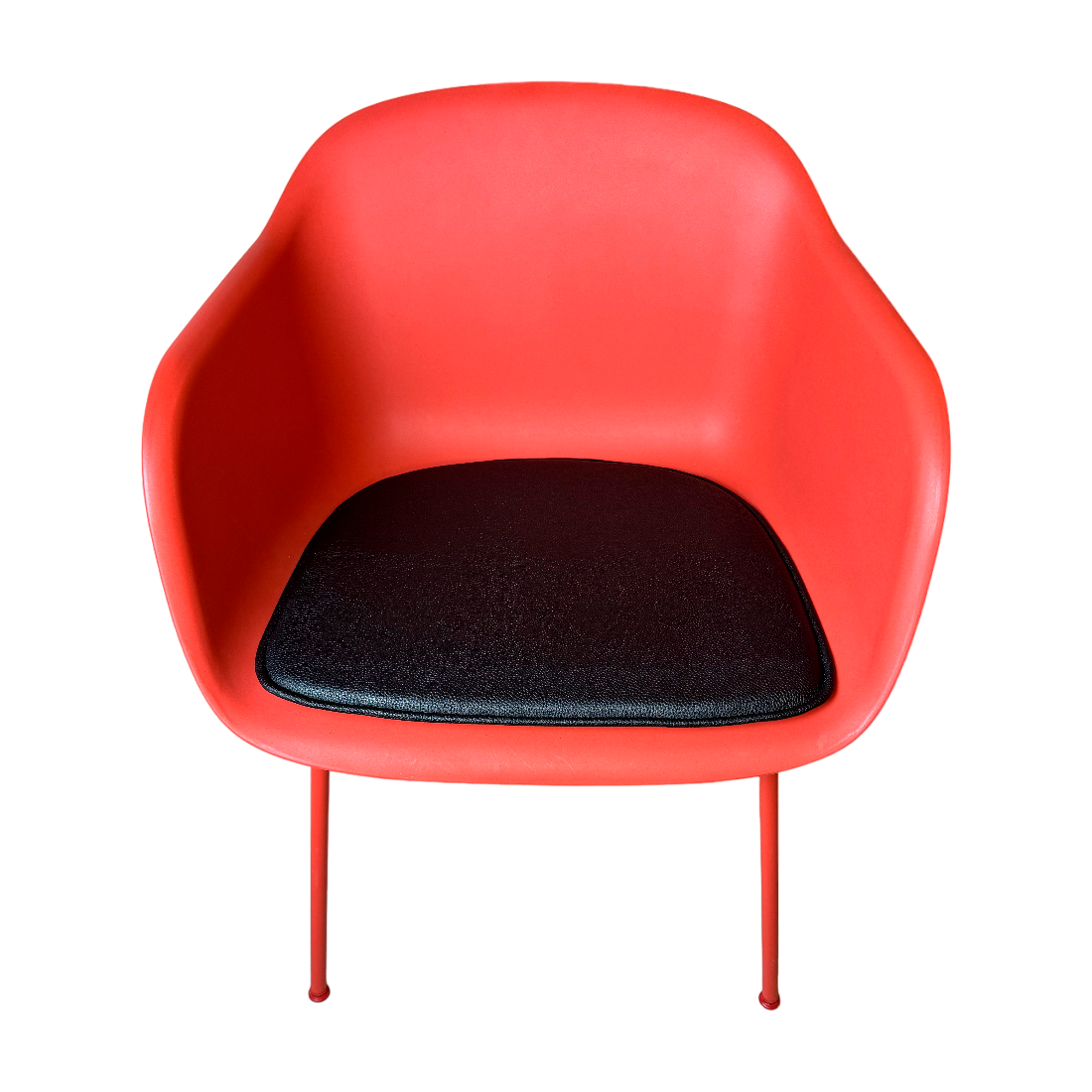 Luxury black leather cushion to the muuto fiber armchair chair