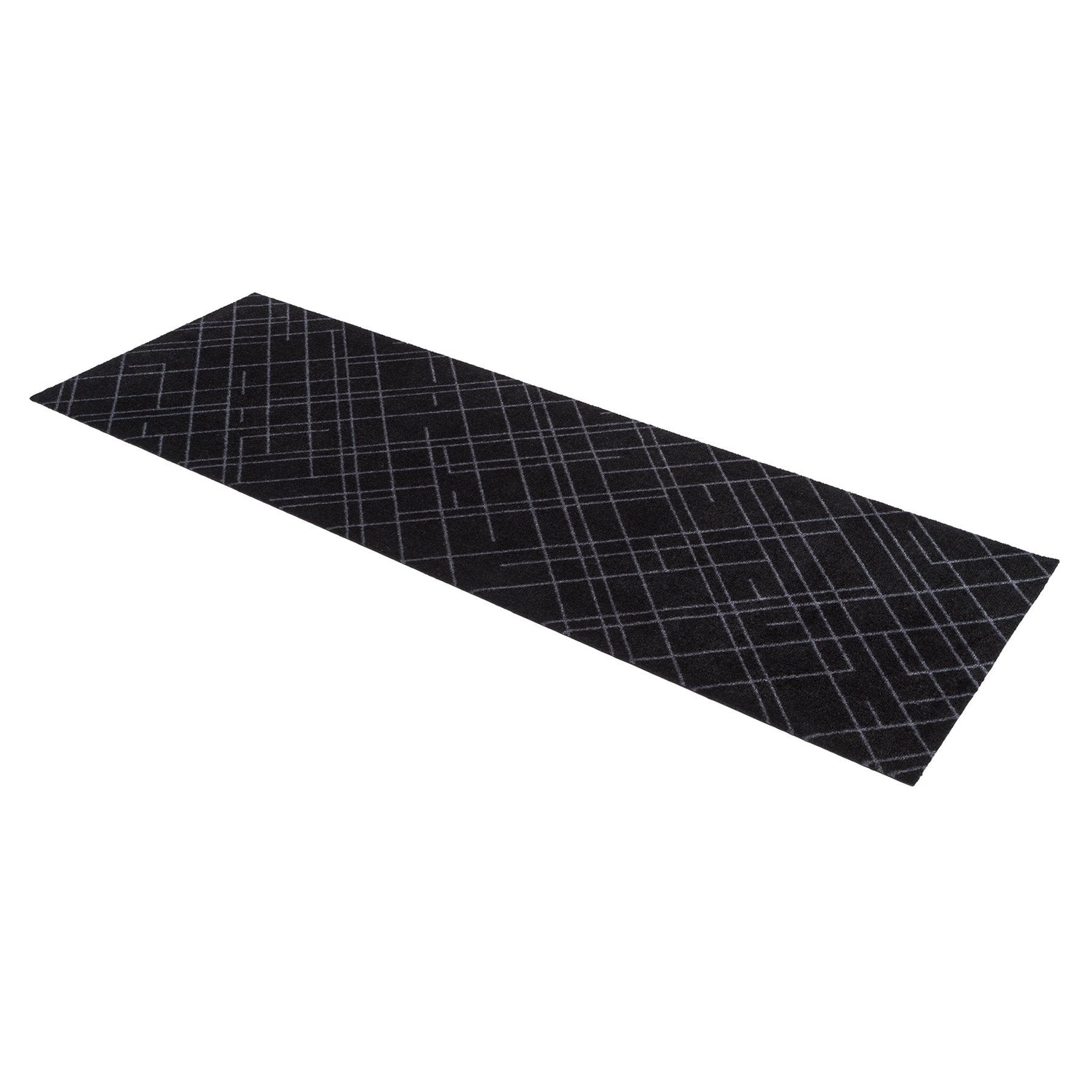 Floor mat 90 x 200 cm lines/black-grey