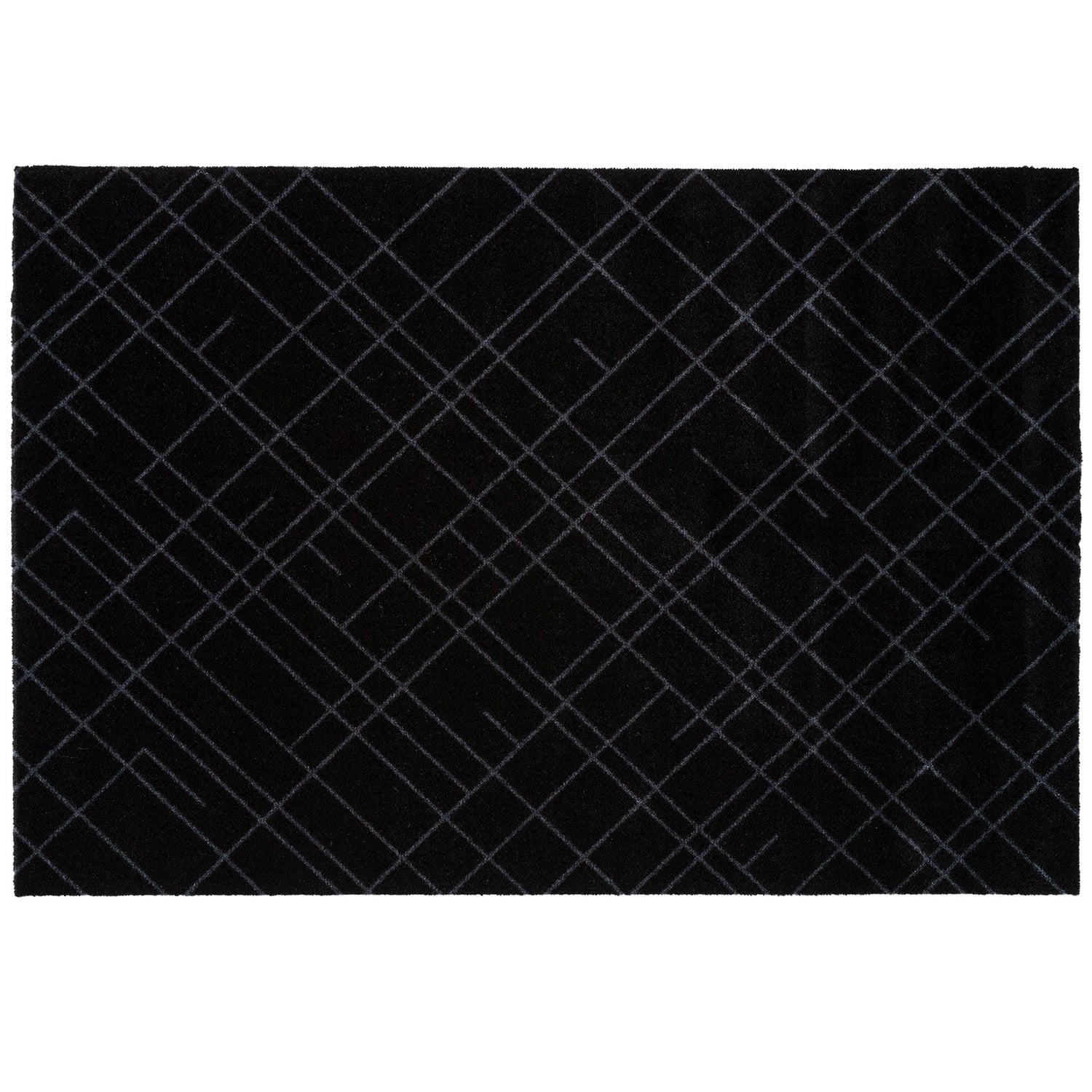 Floor mat 90 x 130 cm - Lines/Black Gray