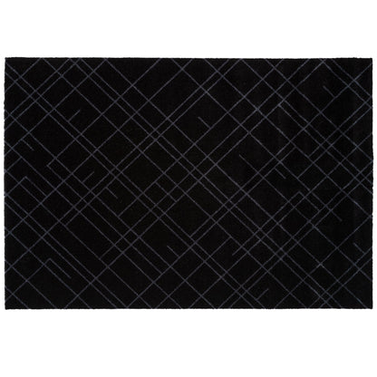 Floor mat 90 x 130 cm - Lines/Black Gray