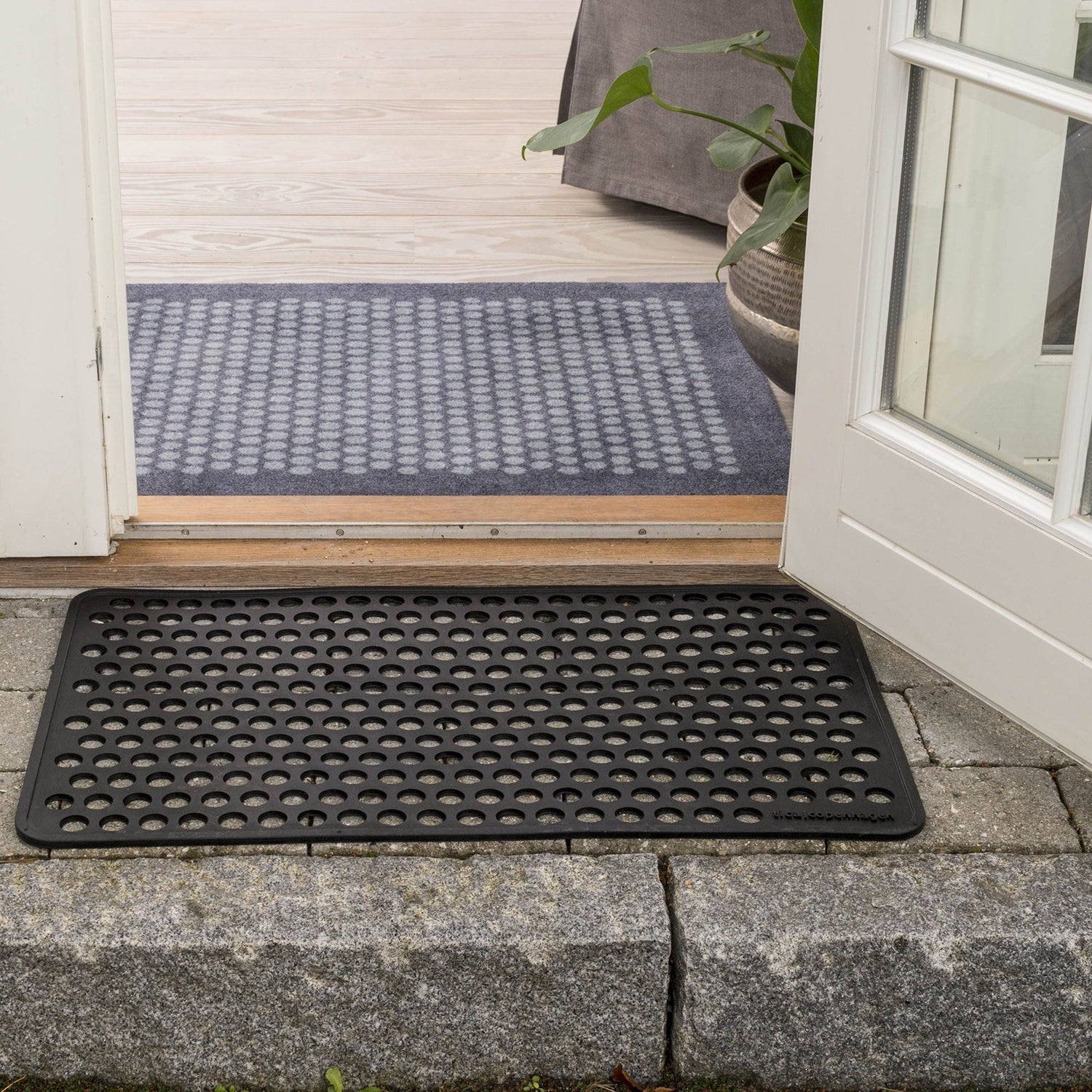 Floor mat 90 x 130 cm - dot/gray