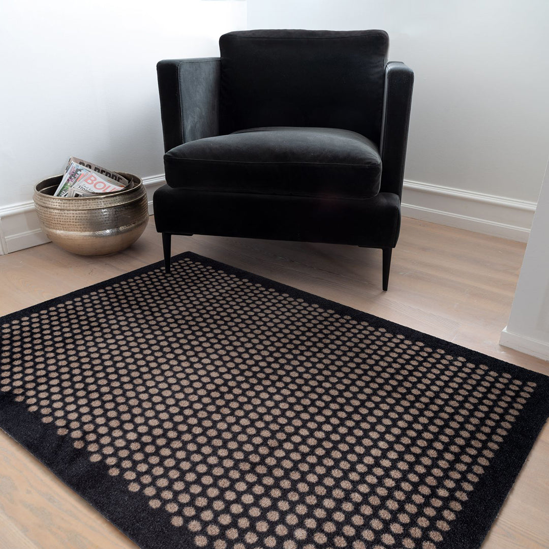 Floor mat 90 x 130 cm - dot/black sand