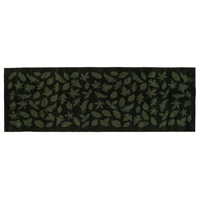 GULVMÅTTE 67 x 200 CM - LEAVES/DARK GREEN - Tica Copenhagen - DesignGaragen.dk