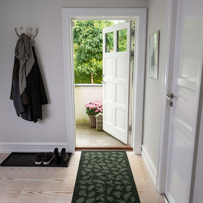 GULVMÅTTE 67 x 200 CM - LEAVES/DARK GREEN - Tica Copenhagen - DesignGaragen.dk