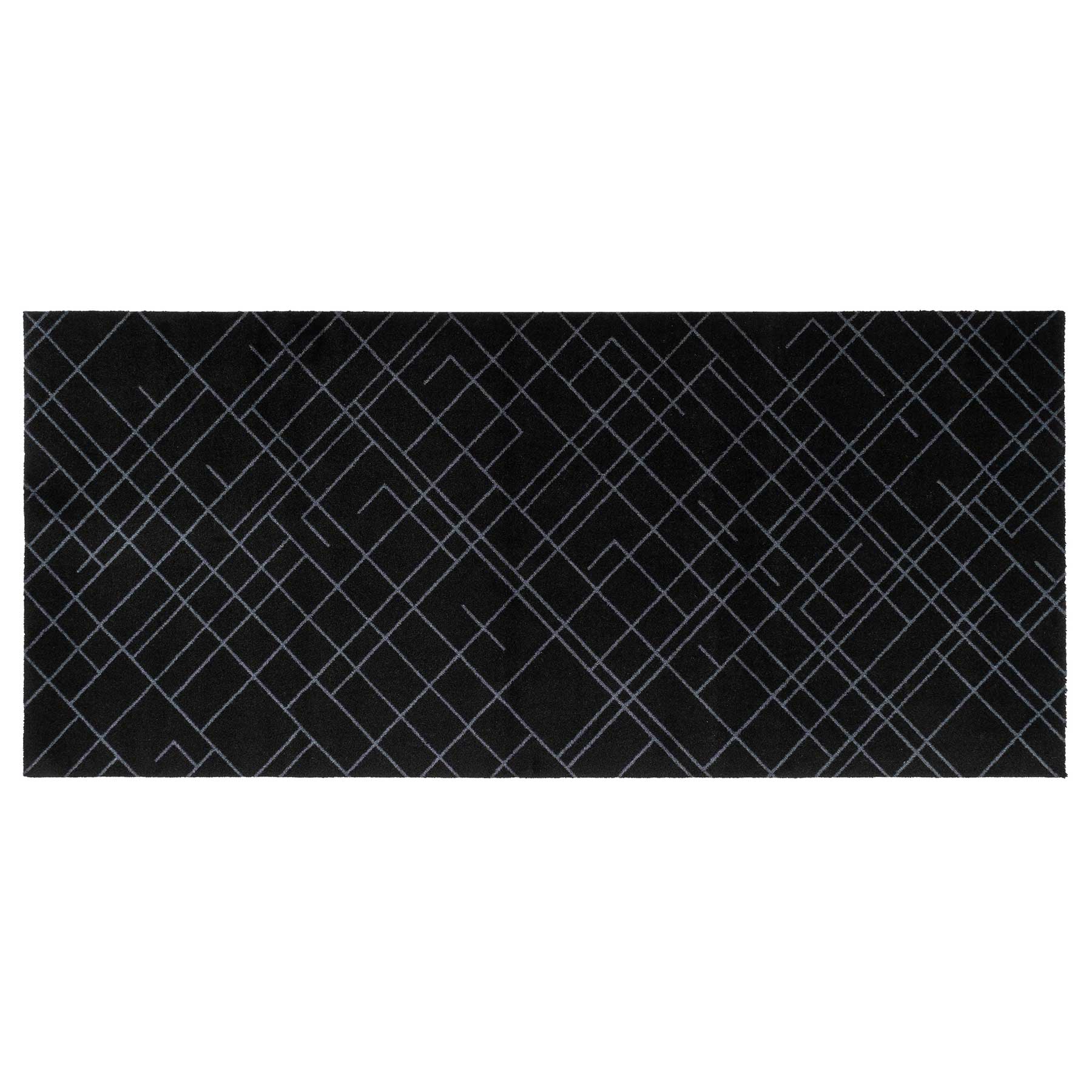 Floor mat 90 x 200 cm lines/black-grey