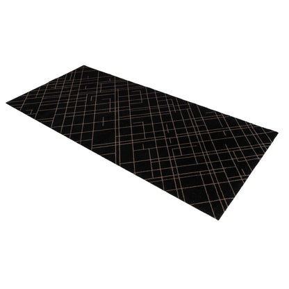 GULVMÅTTE 90 x 200 CM - LINES/SAND BLACK - Tica Copenhagen - DesignGaragen.dk