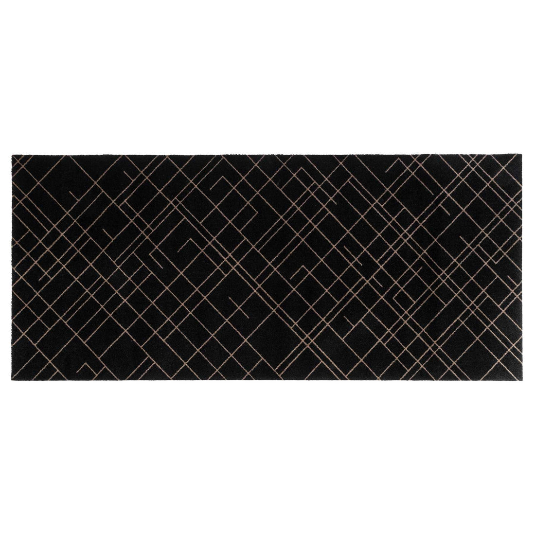 GULVMÅTTE 90 x 200 CM - LINES/SAND BLACK - Tica Copenhagen - DesignGaragen.dk
