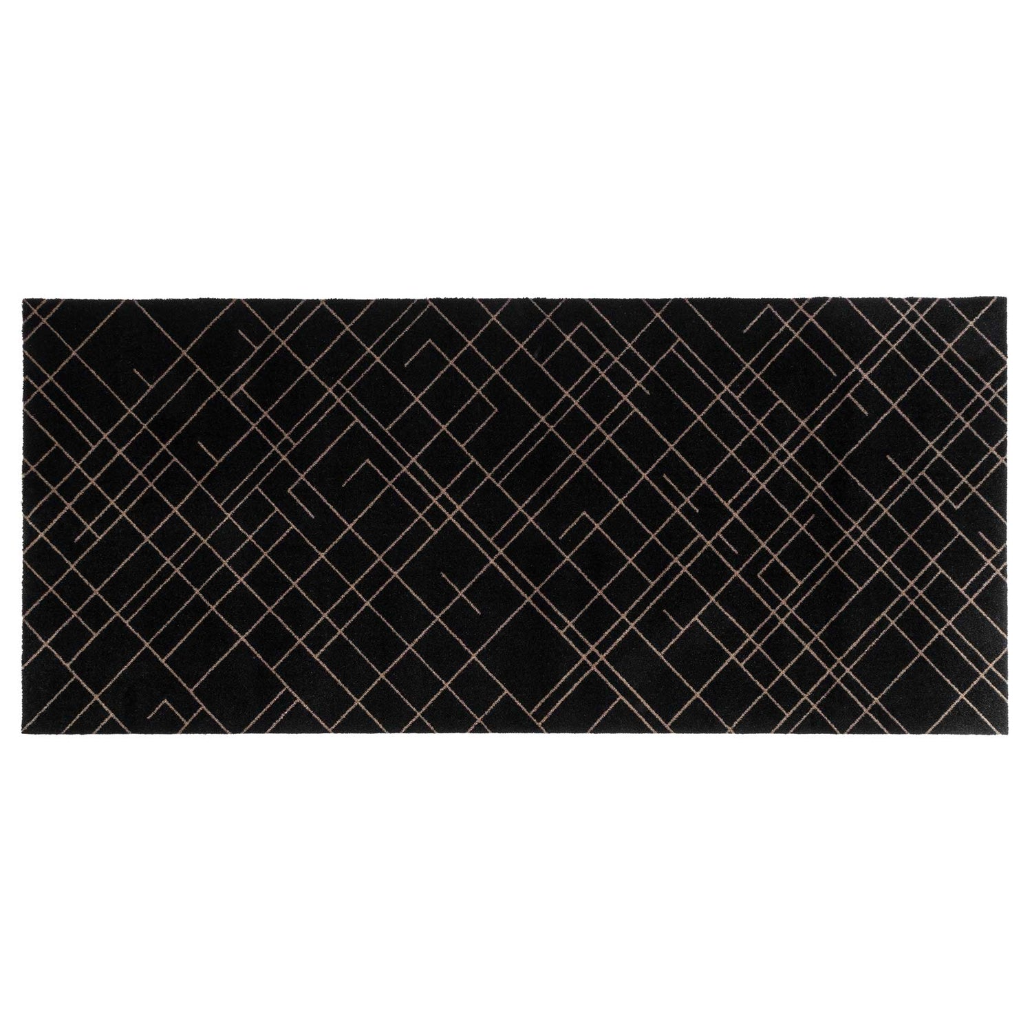 Floor mat 90 x 200 cm - Lines/Sand Black