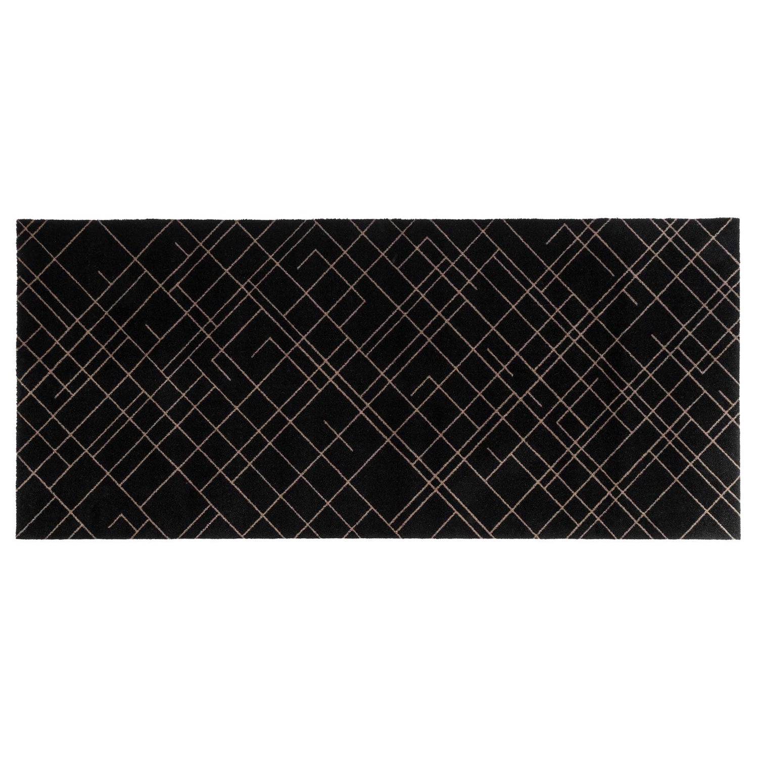 GULVMÅTTE 90 x 200 CM - LINES/SAND BLACK - Tica Copenhagen - DesignGaragen.dk