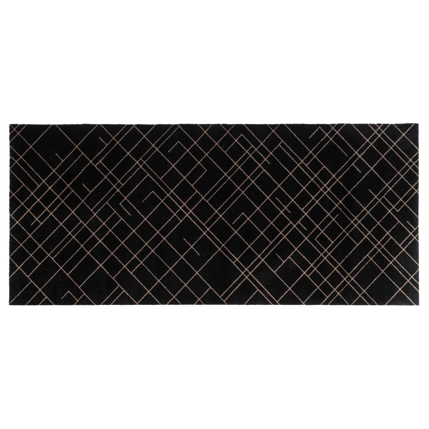 GULVMÅTTE 90 x 200 CM - LINES/SAND BLACK - Tica Copenhagen - DesignGaragen.dk