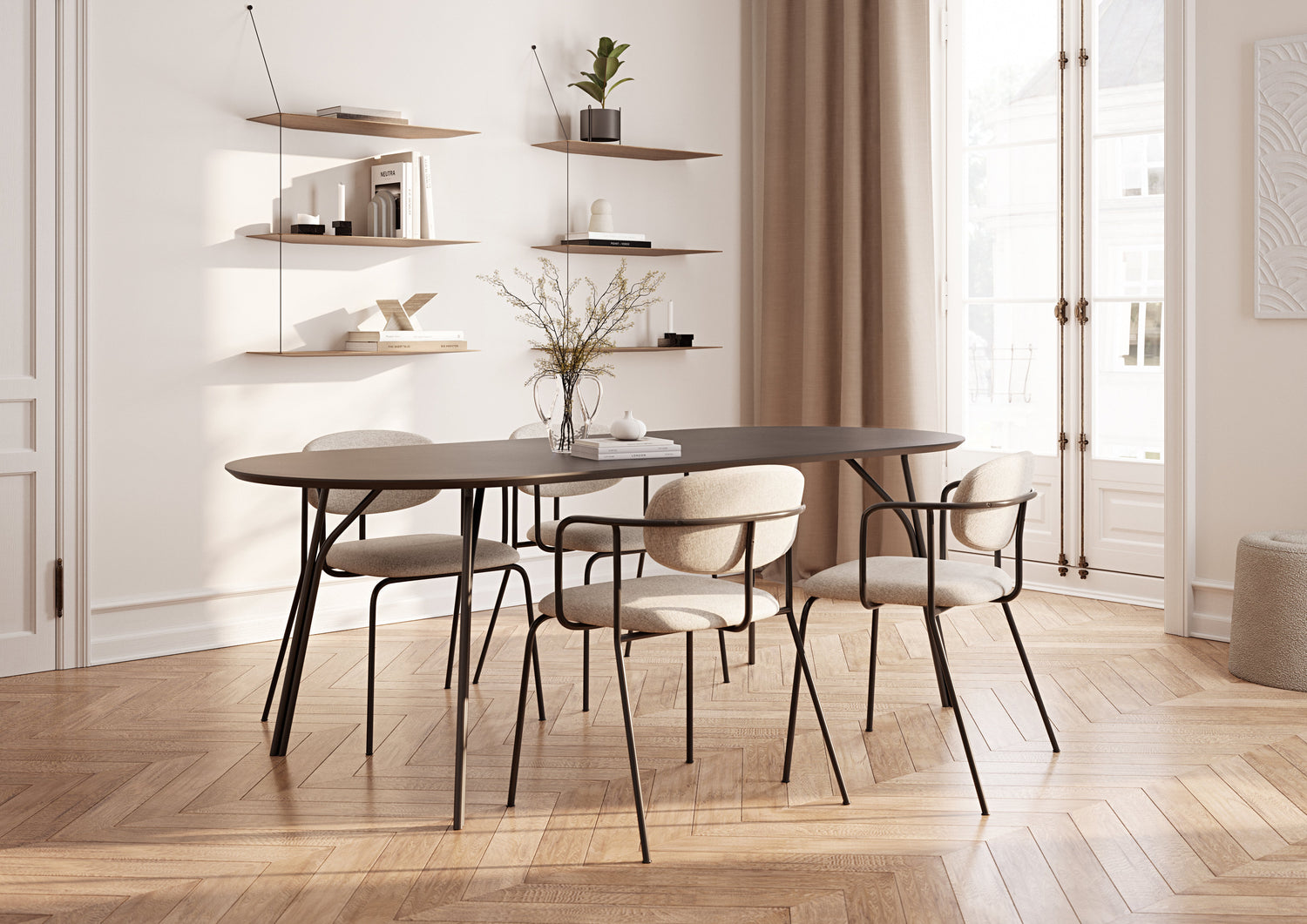 Tree Dining table (220 cm) - Black/Black