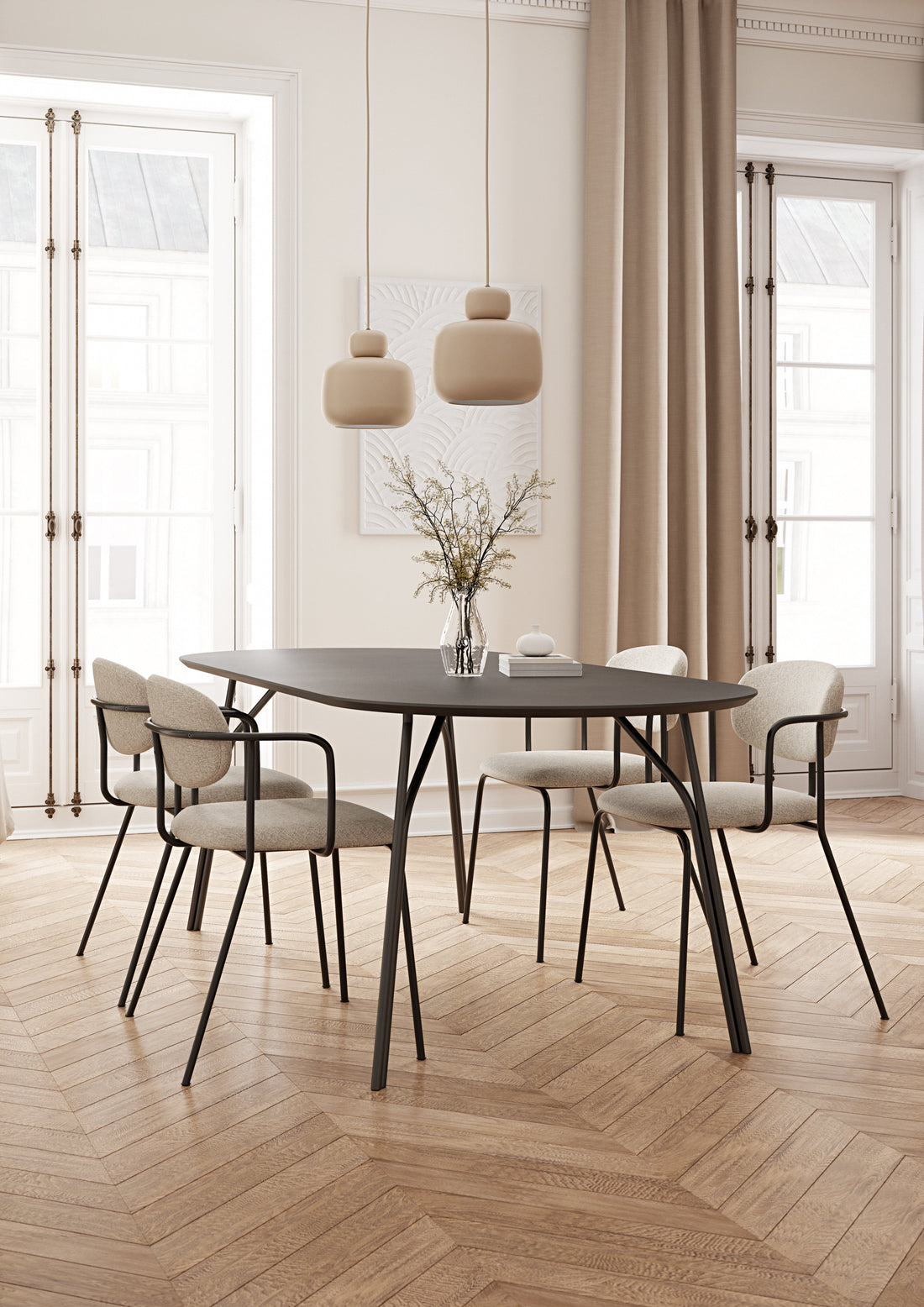 Tree Dining table (220 cm) - Black/Black
