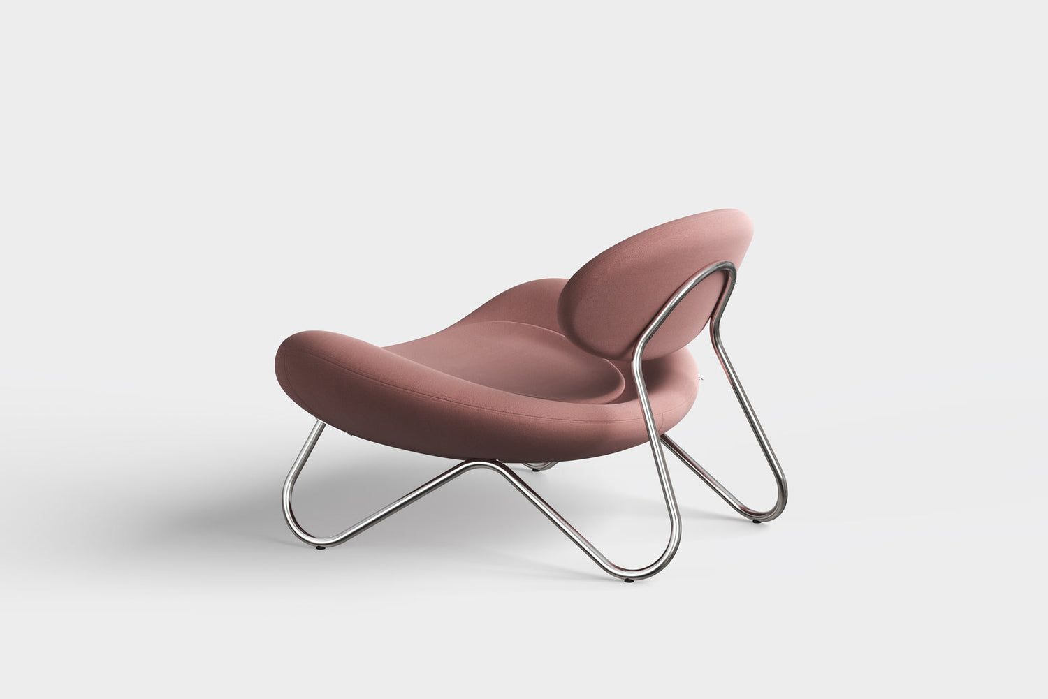 Meadow Lounge chair - Dusty pink/Chrome