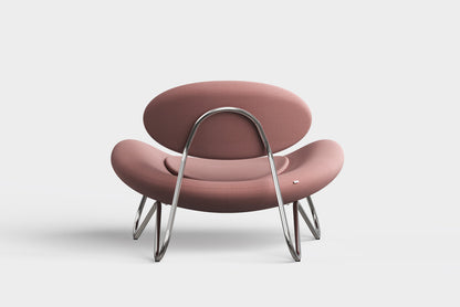 Meadow Lounge chair - Dusty pink/Chrome