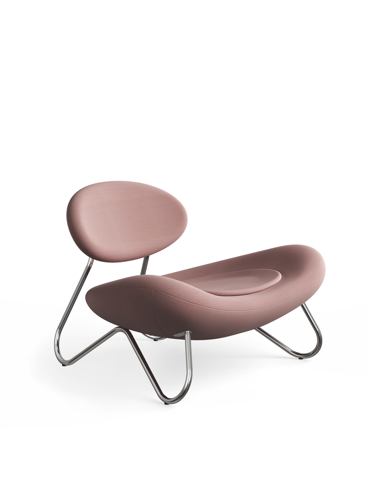 Meadow Lounge chair - Dusty pink/Chrome