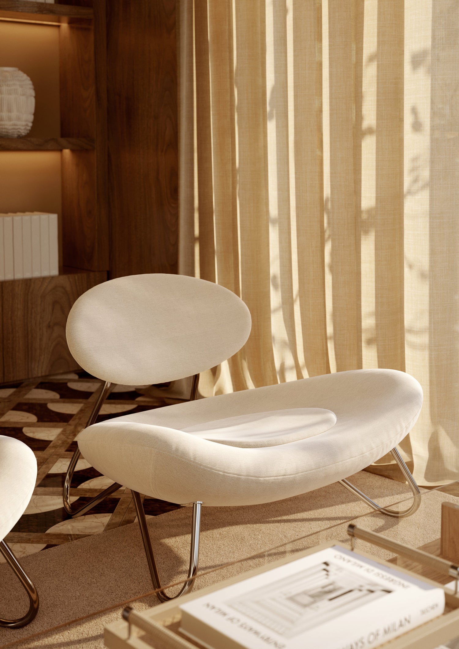 Meadow Lounge Chair - White/Chrome