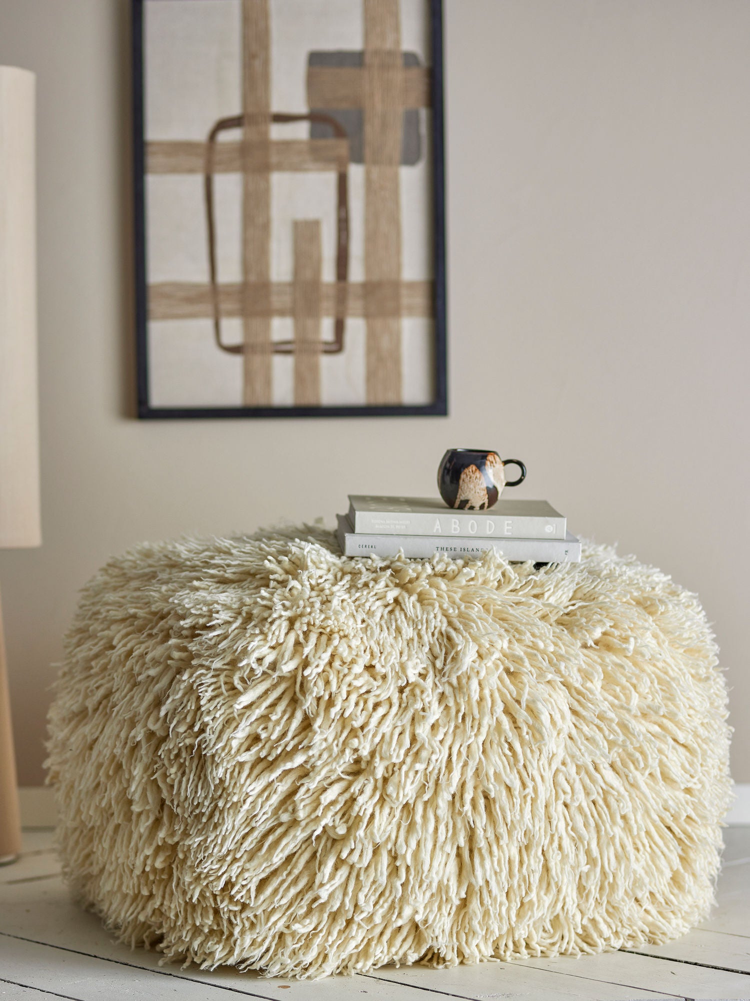 Bloomingville Lomba Puf, Nature, Wool