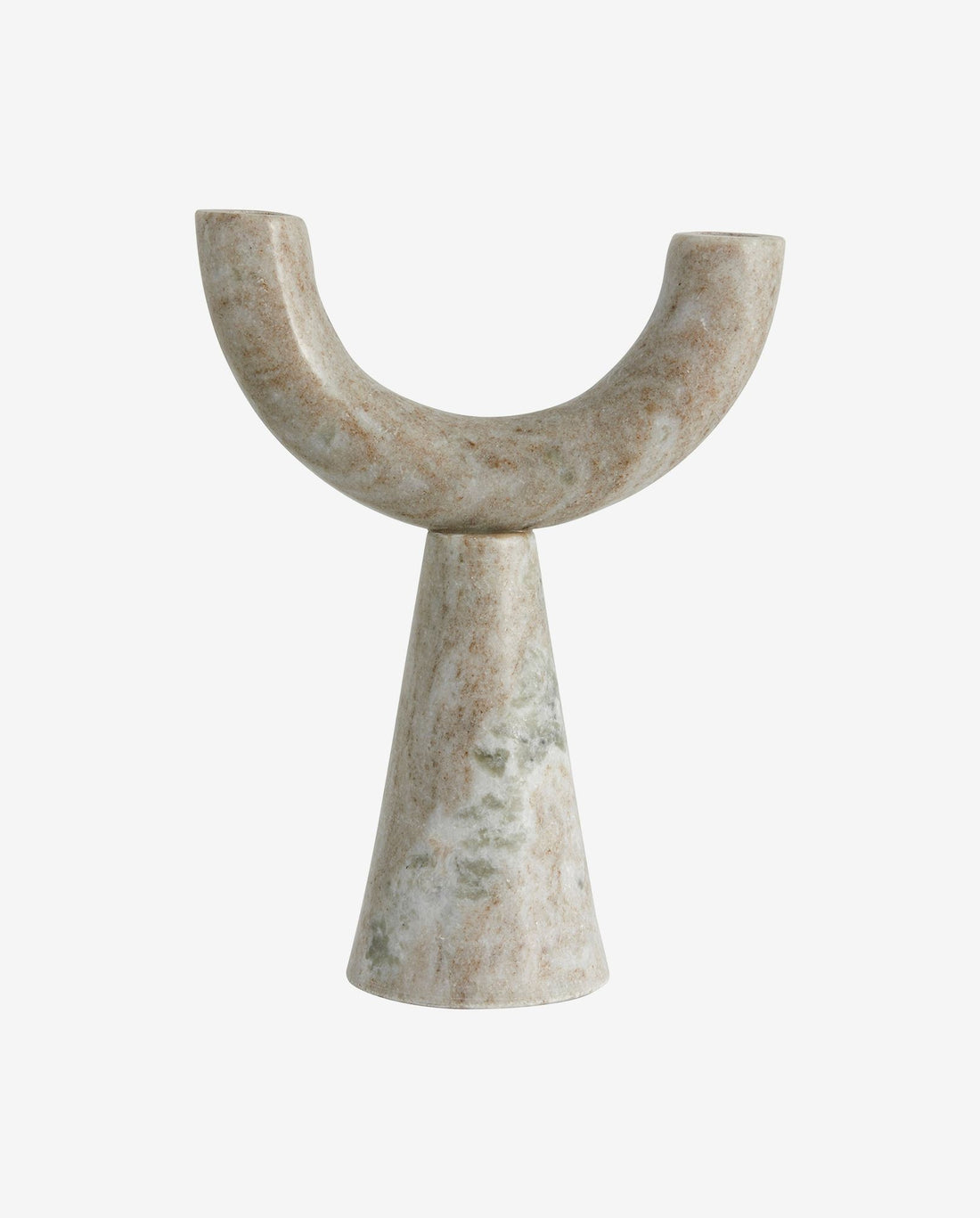 RIF candlestick in marble - H26.5 cm - light brown