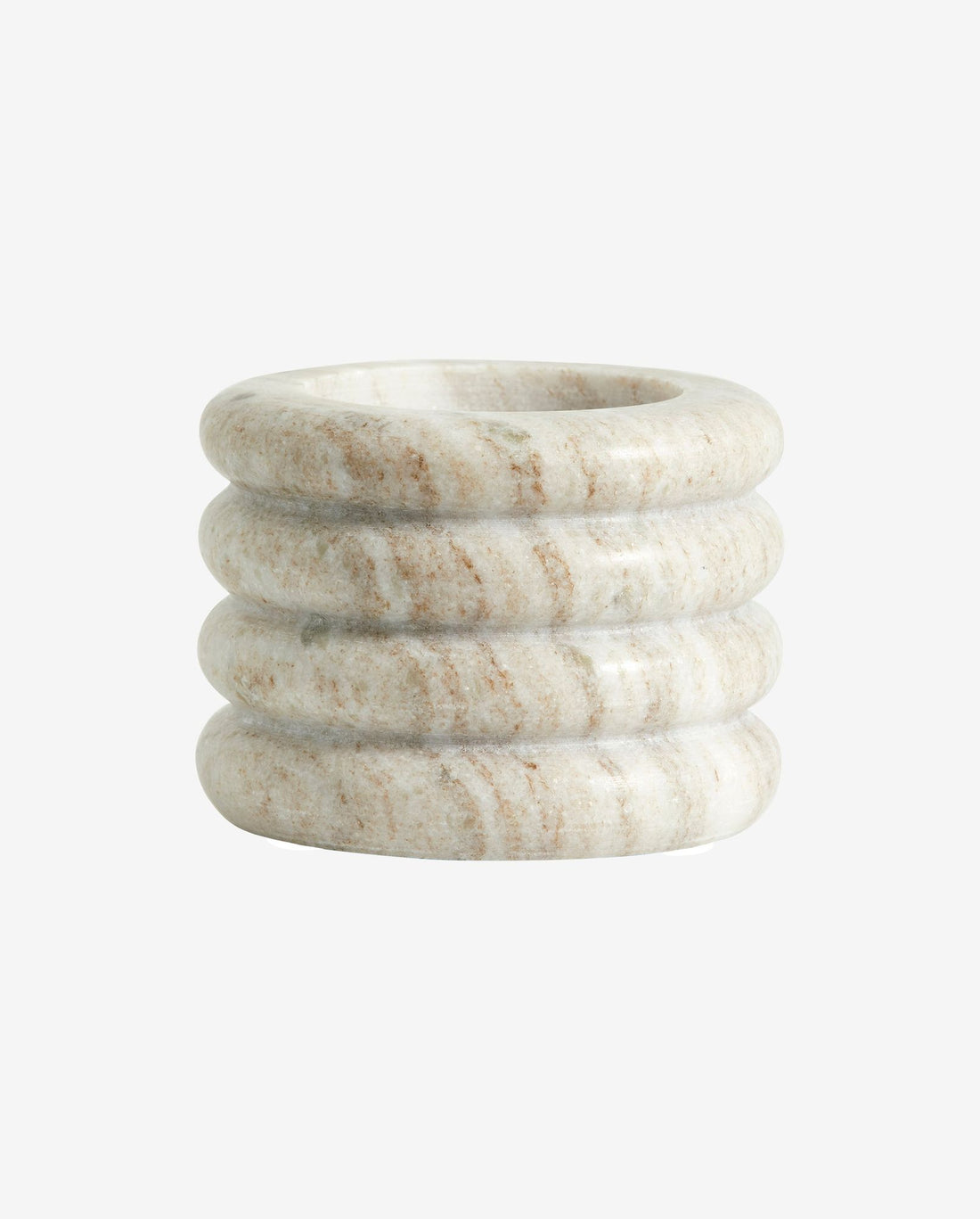 Otok candlestick in marble - large - h8 cm - light brown