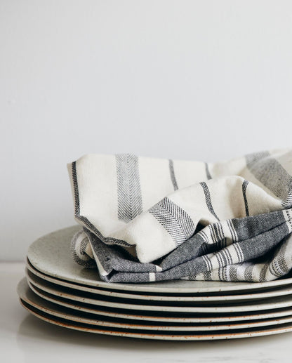 Orion Cotton Towel - 50x70 cm - Off White/Black