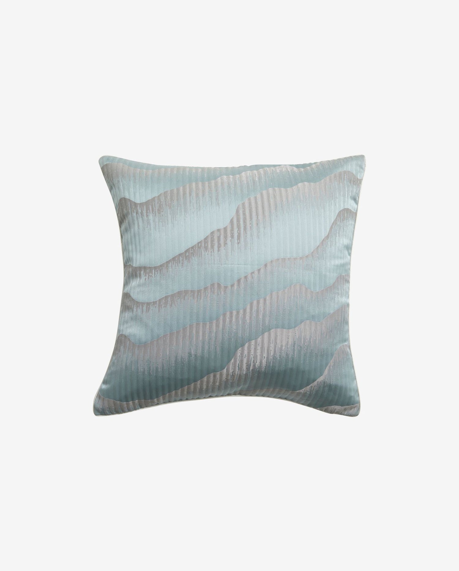 Avior Pillow Cover in Satin - 45x45 - Light Blue/Gray