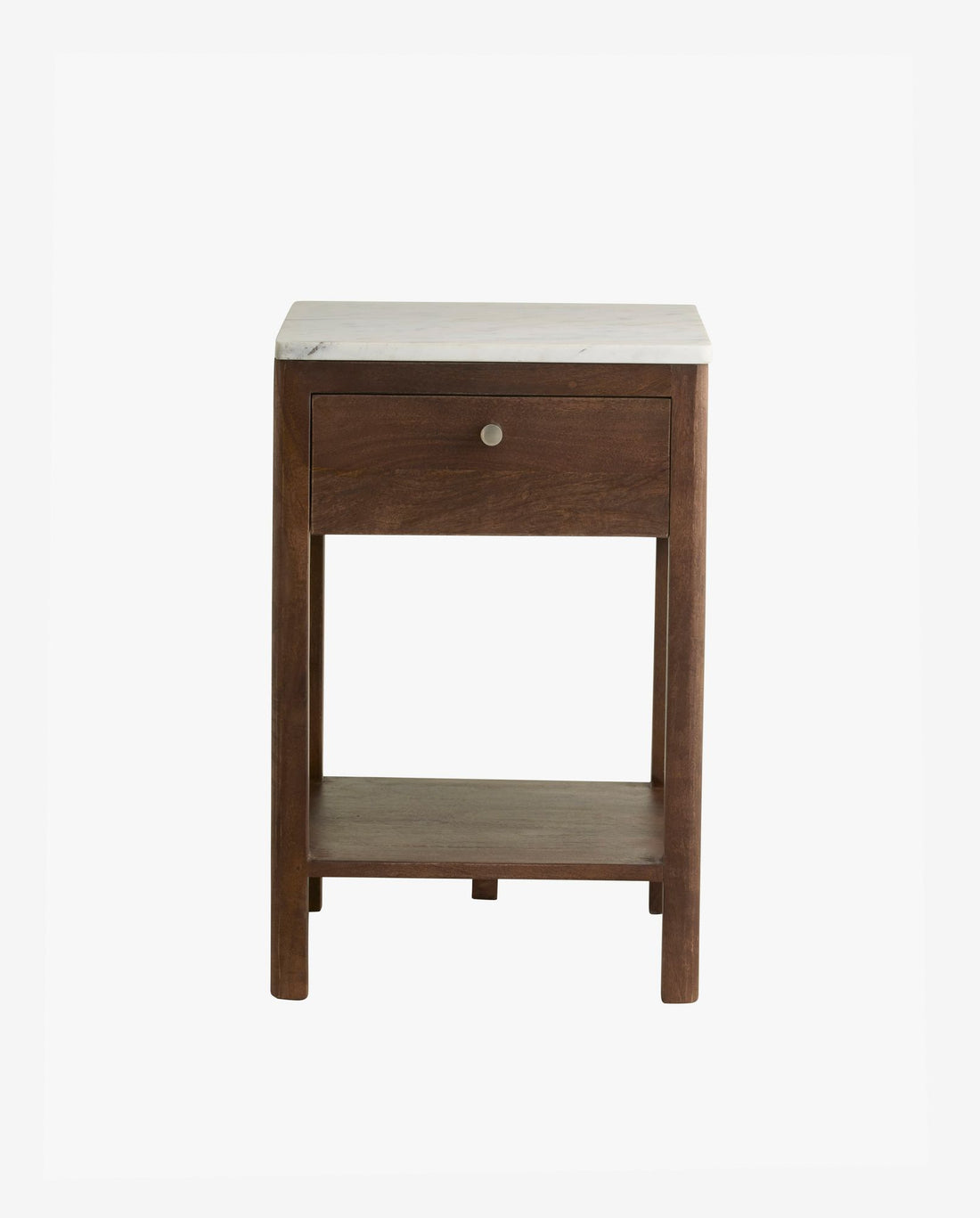Beetle bedside table - brown/white marble