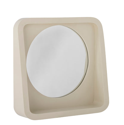Bloomingville phoebe mirror w/shelf, nature, polyresin
