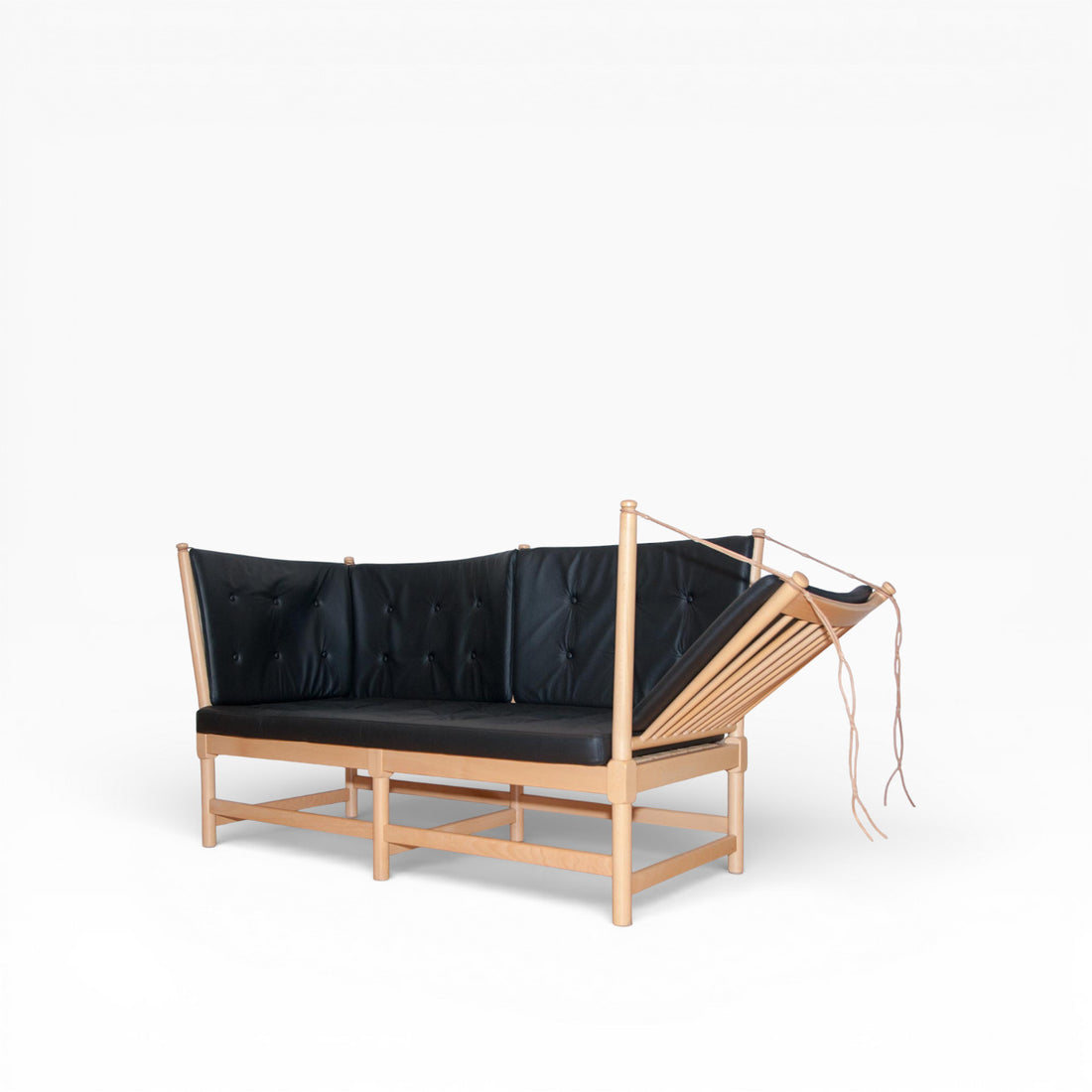 Cushion set for Børge Mogensen Tremmesofa 1789 in black leather